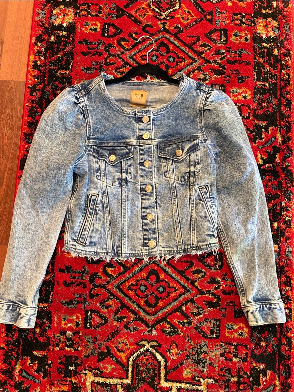 Gap Collarless Cropped Icon Denim Jacket size XS petite